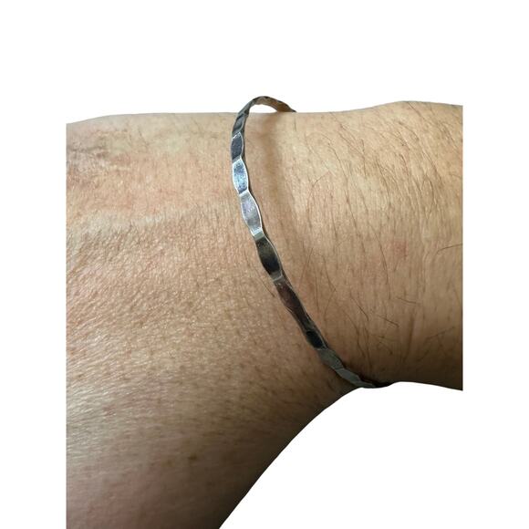 Sterling Silver Thin Bangle Bracelet Stacker - Picture 7 of 7